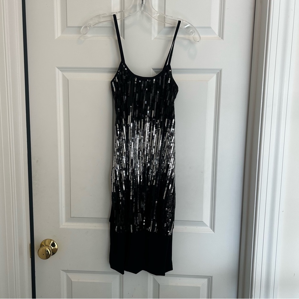 Glamorous Black and Silver Sequin Mini Dress